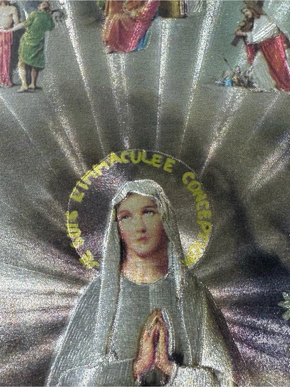 Our Lady of Lourdes Immaculate Conception Holographic Catholic Wall Art Picture